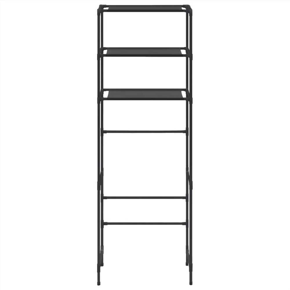 3-Tier Storage Rack Over Toilet Black 53x28x169 Cm - Image 3
