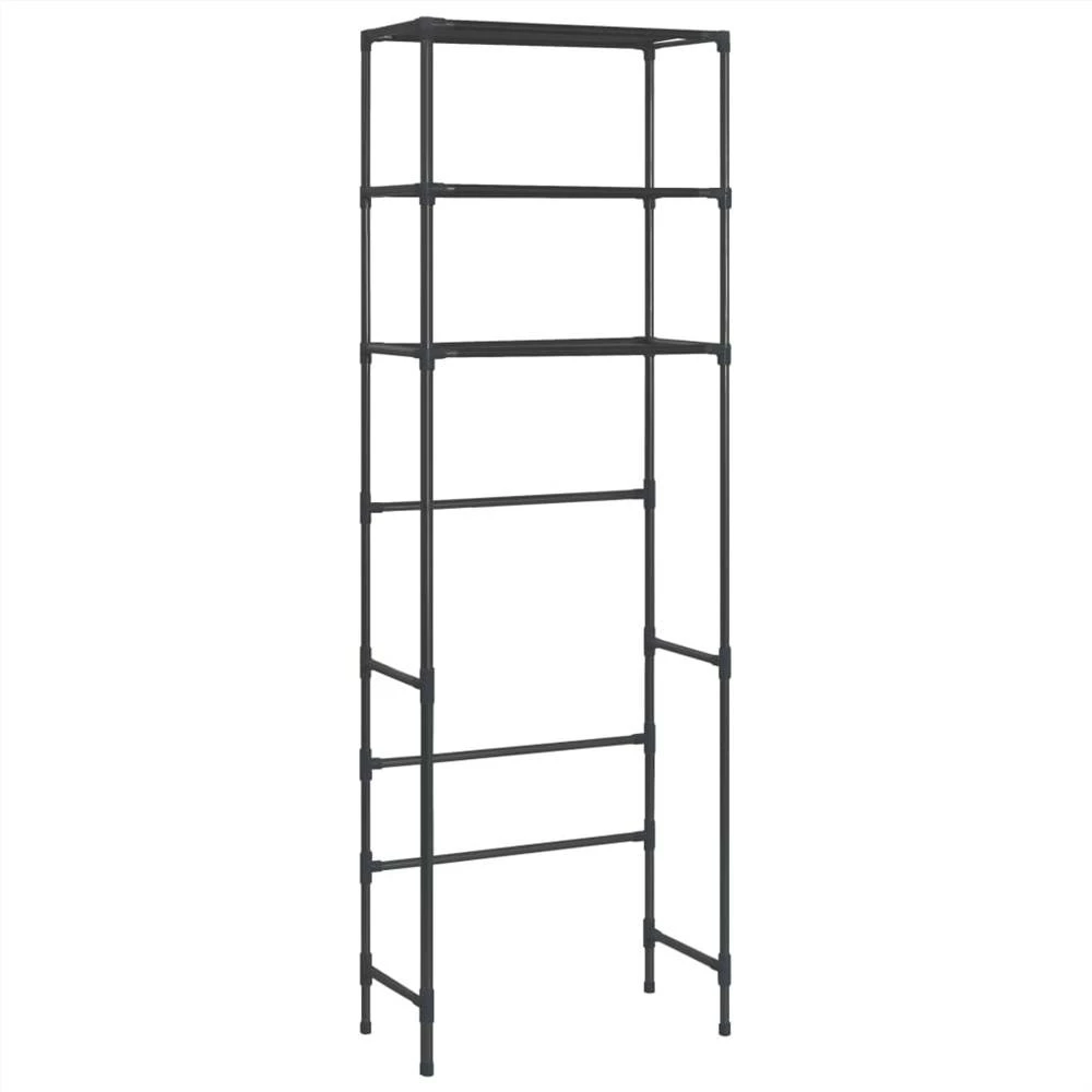 3-Tier Storage Rack Over Toilet Black 53x28x169 Cm - Image 5