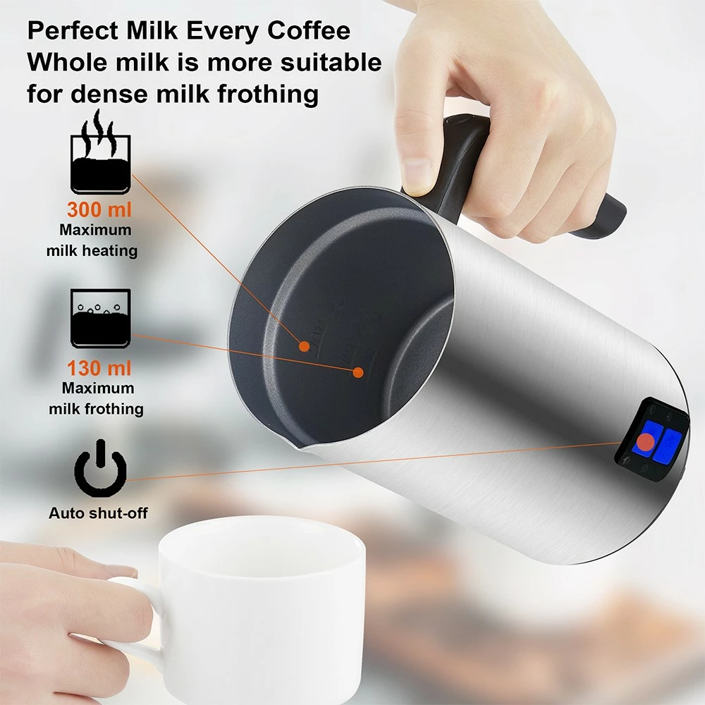 BioloMix MF600 4 In 1 500W Hot Cold Milk Frother, Coffee Frothing Foamer, Automatic Milk Warmer 4 BioloMix MF600 4 In 1 500W Hot Cold Milk Frother, Coffee Frothing Foamer, Automatic Milk Warmer - Image 2