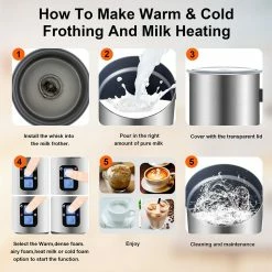 BioloMix MF600 4 In 1 500W Hot Cold Milk Frother, Coffee Frothing Foamer, Automatic Milk Warmer 11 BioloMix MF600 4 In 1 500W Hot Cold Milk Frother, Coffee Frothing Foamer, Automatic Milk Warmer -Wltoys Shop BioloMix MF600 4 in 1 500W Hot Cold Milk Frother 519464 4
