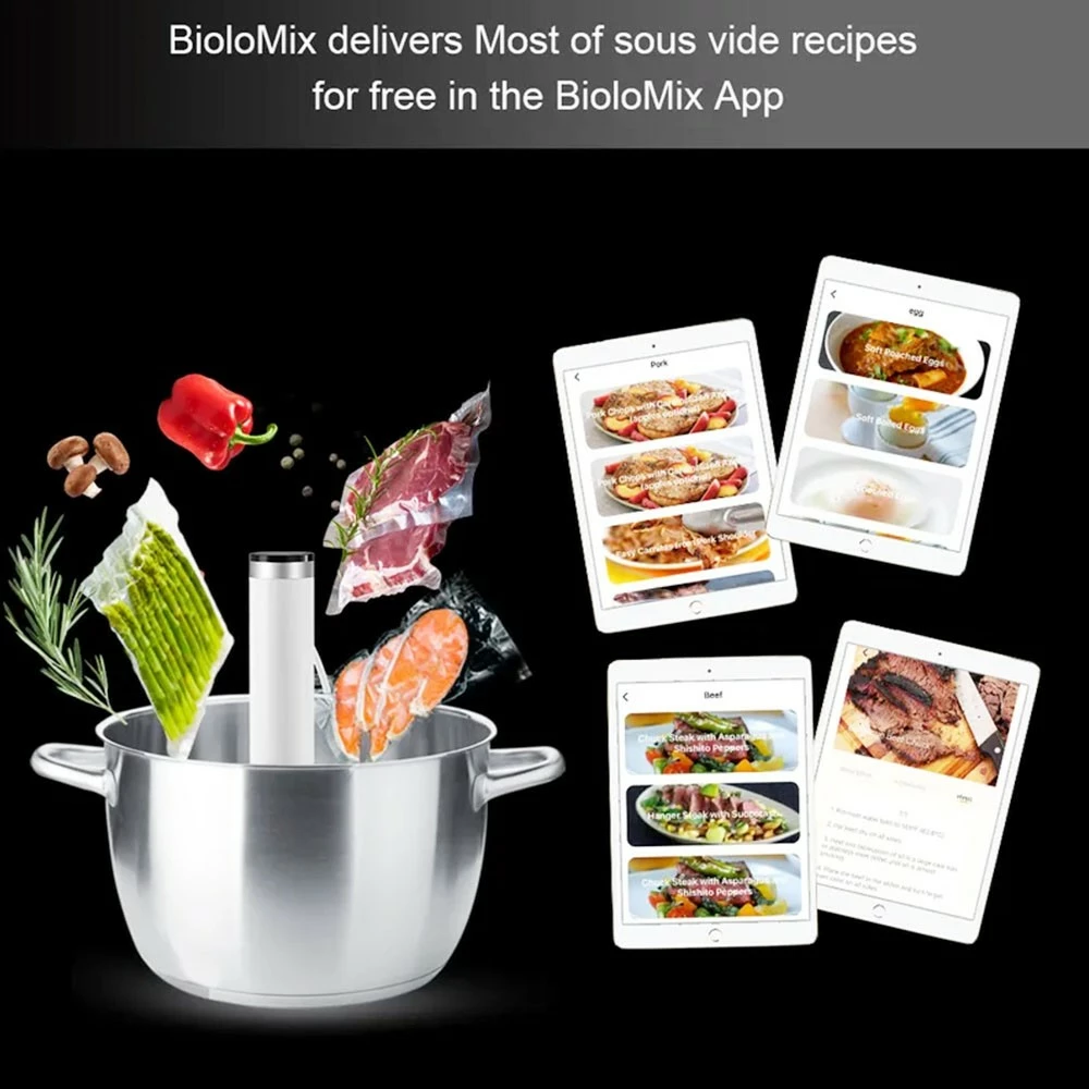 BioloMix SV-9001 Smart WiFi Sous Vide Cooker, Thermal Immersion Circulator, APP Control, IPX7 Waterproof, Touch Screen, Timer Control 6 BioloMix SV-9001 Smart WiFi Sous Vide Cooker, Thermal Immersion Circulator, APP Control, IPX7 Waterproof, Touch Screen, Timer Control - Image 4