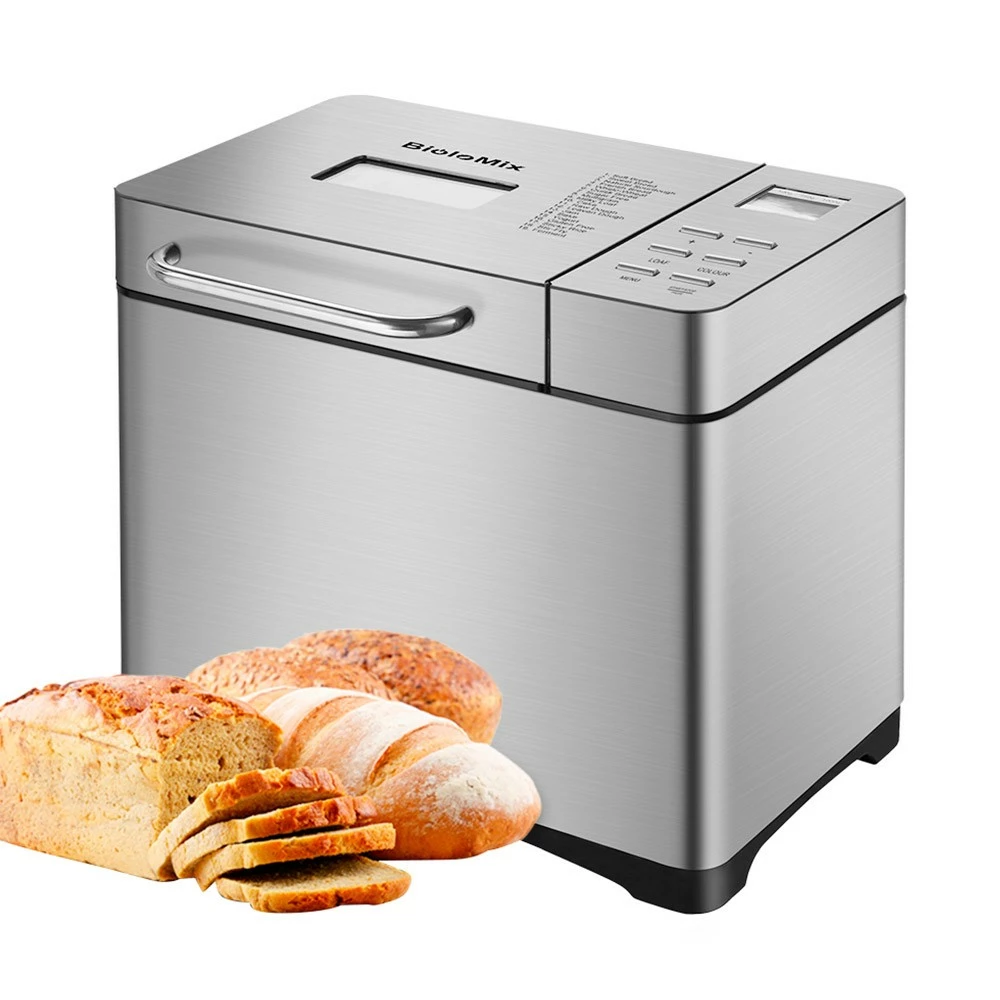 Biolomix BBM013 Stainless Steel 19 In 1 Automatic Bread Maker, 1KG Capacity, 650W Programmable Bread Machine, 3 Loaf Sizes, Fruit Nut Dispenser 3 Biolomix BBM013 Stainless Steel 19 In 1 Automatic Bread Maker, 1KG Capacity, 650W Programmable Bread Machine, 3 Loaf Sizes, Fruit Nut Dispenser