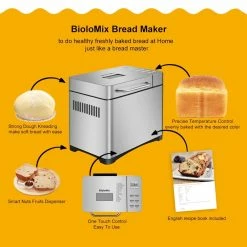 Biolomix BBM013 Stainless Steel 19 In 1 Automatic Bread Maker, 1KG Capacity, 650W Programmable Bread Machine, 3 Loaf Sizes, Fruit Nut Dispenser 11 Biolomix BBM013 Stainless Steel 19 In 1 Automatic Bread Maker, 1KG Capacity, 650W Programmable Bread Machine, 3 Loaf Sizes, Fruit Nut Dispenser -Wltoys Shop Biolomix BBM013 Stainless Steel 19 In 1 Automatic Bread Maker 519465 3