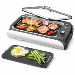 CalmDo Indoor Smokeless Grill 1000W Power Simple Cleaning And Storage - Black