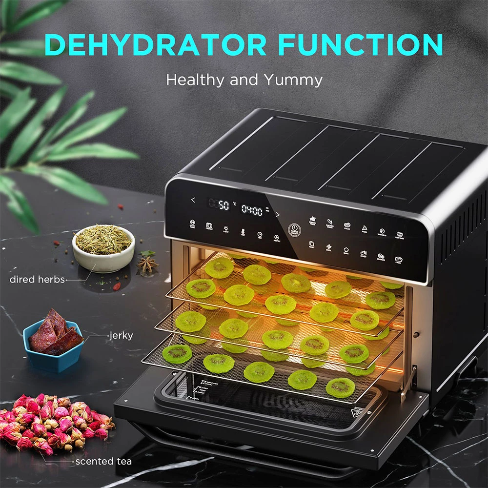 Calmdo CD-AF25EU 12 In 1 Smart Air Fryer Toaster Oven 25L Extra-Large 1800W 12 Preset Functions With 4-layer Grill LED Digital Touch Screen - Black 5 Calmdo CD-AF25EU 12 In 1 Smart Air Fryer Toaster Oven 25L Extra-Large 1800W 12 Preset Functions With 4-layer Grill LED Digital Touch Screen - Black - Image 3