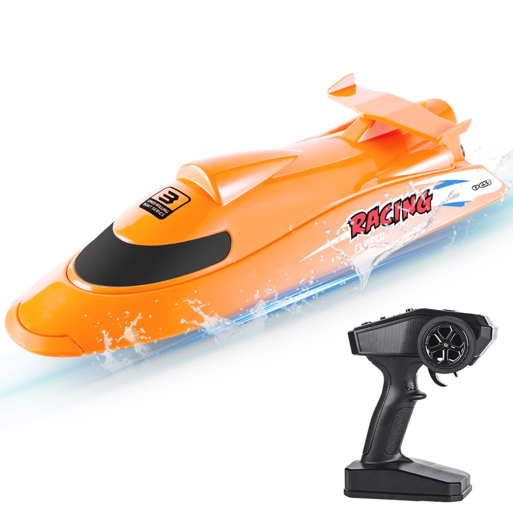 Flytec V009 30KM High Speed RC Jet Boat With Self-righting Feature For Pool And Lakes - Orange 3 Flytec V009 30KM High Speed RC Jet Boat With Self-righting Feature For Pool And Lakes - Orange