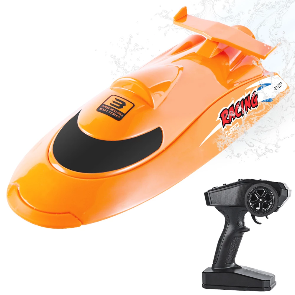 Flytec V009 30KM High Speed RC Jet Boat With Self-righting Feature For Pool And Lakes - Orange 6 Flytec V009 30KM High Speed RC Jet Boat With Self-righting Feature For Pool And Lakes - Orange - Image 4