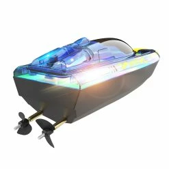 Flytec V555 2.4GHz Racing RC Boats 15KM/H With Transparent Cover And Bright LED Light Effect - Blue One Battery -Wltoys Shop Flytec V555 2 4GHz Racing RC Boats Blue One Battery 518120 4