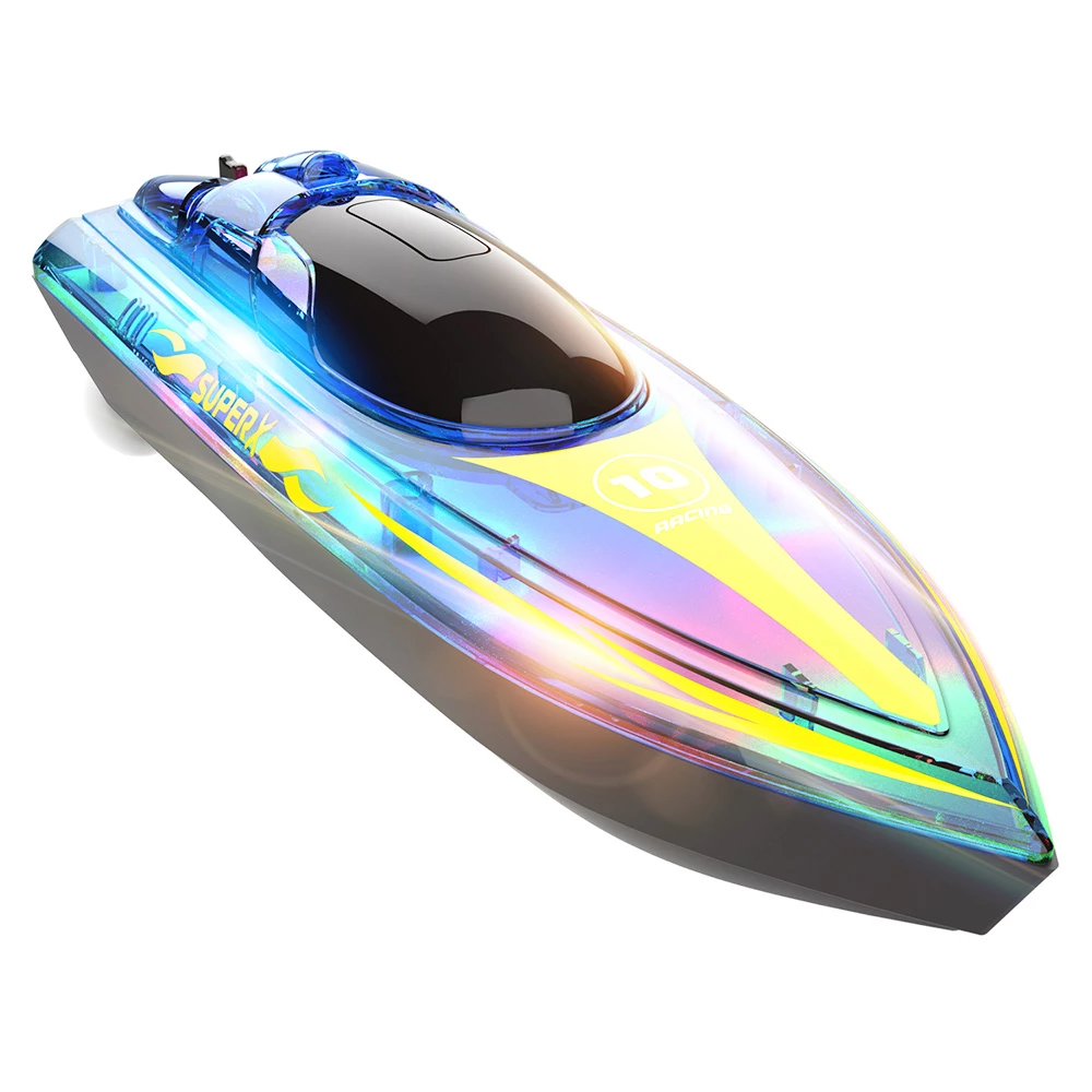 Flytec V555 2.4GHz Racing RC Boats 15KM/H With Transparent Cover And Bright LED Light Effect - Blue Three Batteries 6 Flytec V555 2.4GHz Racing RC Boats 15KM/H With Transparent Cover And Bright LED Light Effect - Blue Three Batteries - Image 4