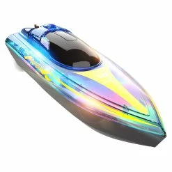 Flytec V555 2.4GHz Racing RC Boats 15KM/H With Transparent Cover And Bright LED Light Effect - Blue Two Batteries -Wltoys Shop Flytec V555 2 4GHz Racing RC Boats Blue Two Batteries 518121 3