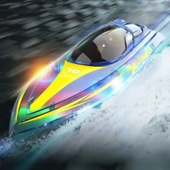 Flytec V555 2.4GHz Racing RC Boats 15KM/H With Transparent Cover And Bright LED Light Effect - Blue Two Batteries -Wltoys Shop Flytec V555 2 4GHz Racing RC Boats Blue Two Batteries 518121 5