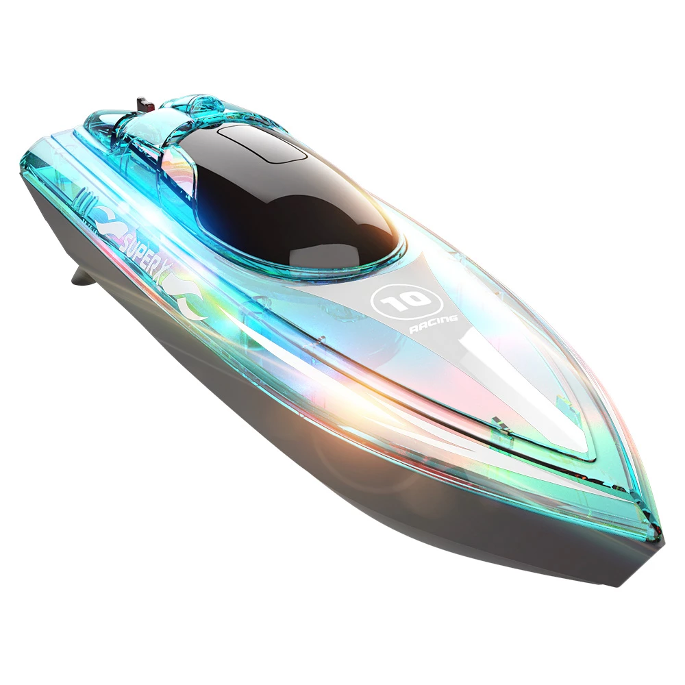 Flytec V555 2.4GHz Racing RC Boats 15KM/H With Transparent Cover And Bright LED Light Effect - Green Three Batteries 4 Flytec V555 2.4GHz Racing RC Boats 15KM/H With Transparent Cover And Bright LED Light Effect - Green Three Batteries - Image 2