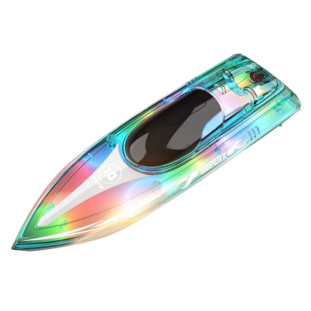 Flytec V555 2.4GHz Racing RC Boats 15KM/H With Transparent Cover And Bright LED Light Effect - Green Three Batteries 5 Flytec V555 2.4GHz Racing RC Boats 15KM/H With Transparent Cover And Bright LED Light Effect - Green Three Batteries - Image 3