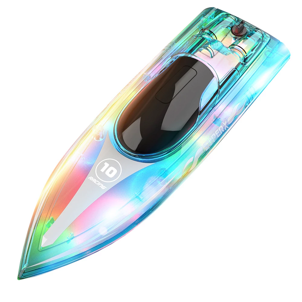 Flytec V555 2.4GHz Racing RC Boats 15KM/H With Transparent Cover And Bright LED Light Effect - Green Three Batteries 6 Flytec V555 2.4GHz Racing RC Boats 15KM/H With Transparent Cover And Bright LED Light Effect - Green Three Batteries - Image 4
