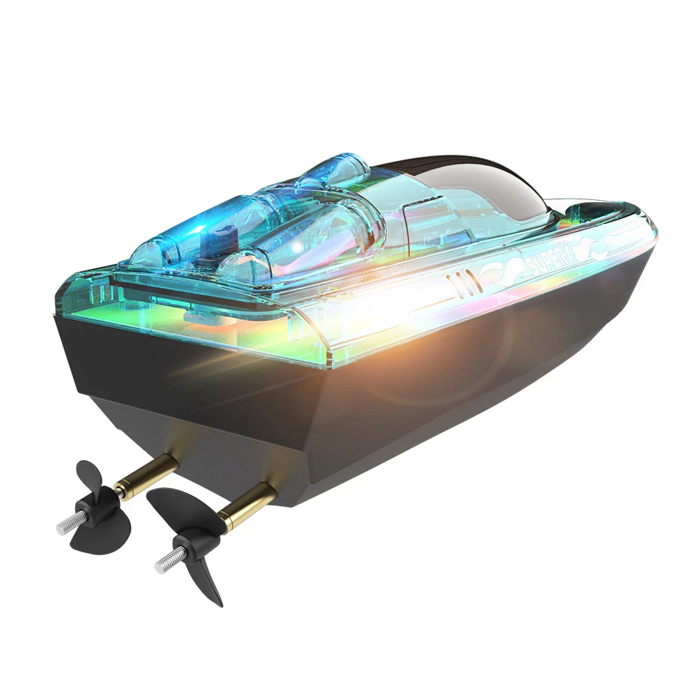 Flytec V555 2.4GHz Racing RC Boats 15KM/H With Transparent Cover And Bright LED Light Effect - Green Three Batteries 7 Flytec V555 2.4GHz Racing RC Boats 15KM/H With Transparent Cover And Bright LED Light Effect - Green Three Batteries - Image 5