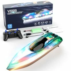 Flytec V555 2.4GHz Racing RC Boats 15KM/H With Transparent Cover And Bright LED Light Effect - Green Three Batteries 13 Flytec V555 2.4GHz Racing RC Boats 15KM/H With Transparent Cover And Bright LED Light Effect - Green Three Batteries -Wltoys Shop Flytec V555 2 4GHz Racing RC Boats Green Three Batteries 518124 5