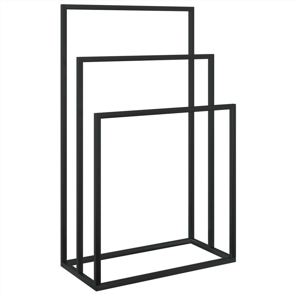 Freestanding Towel Rack Black 48x24x79 Cm Iron - Image 2