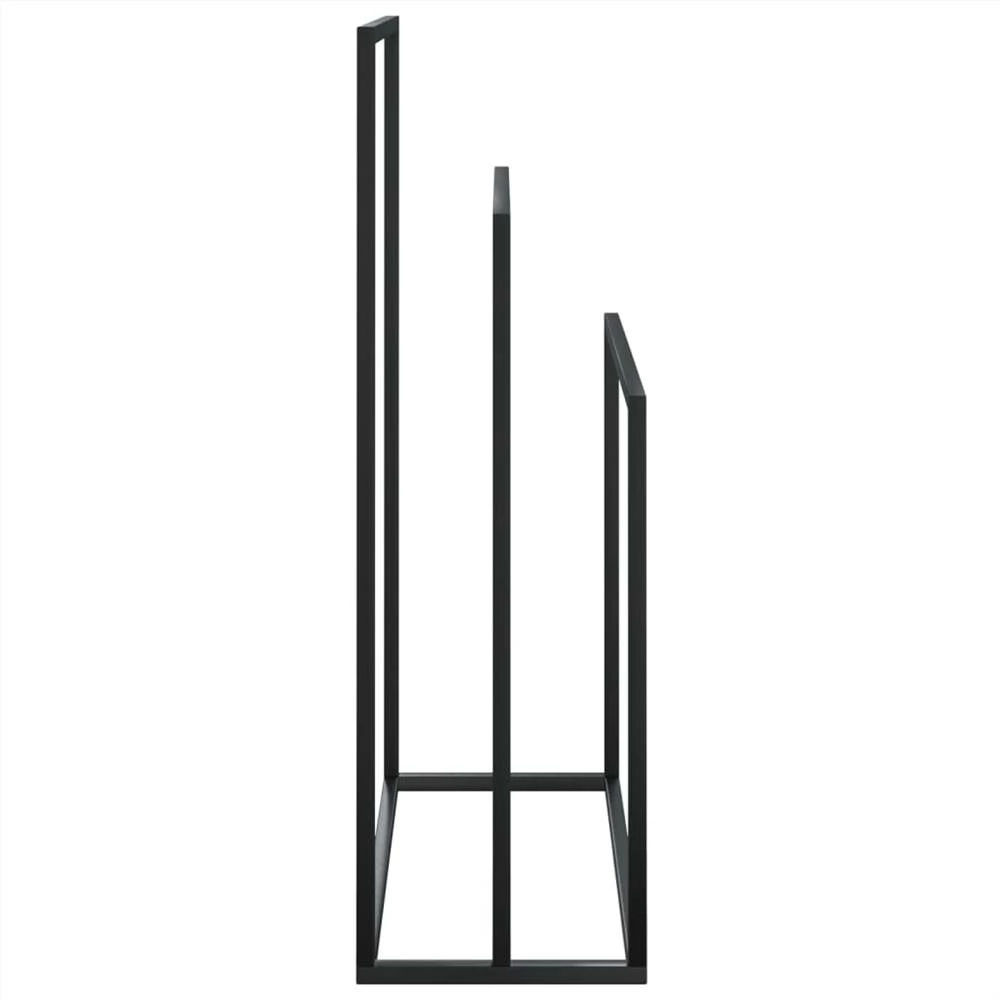 Freestanding Towel Rack Black 48x24x79 Cm Iron - Image 4