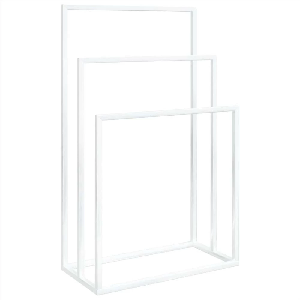 Freestanding Towel Rack White 48x24x79 Cm Iron 4 Freestanding Towel Rack White 48x24x79 Cm Iron - Image 2