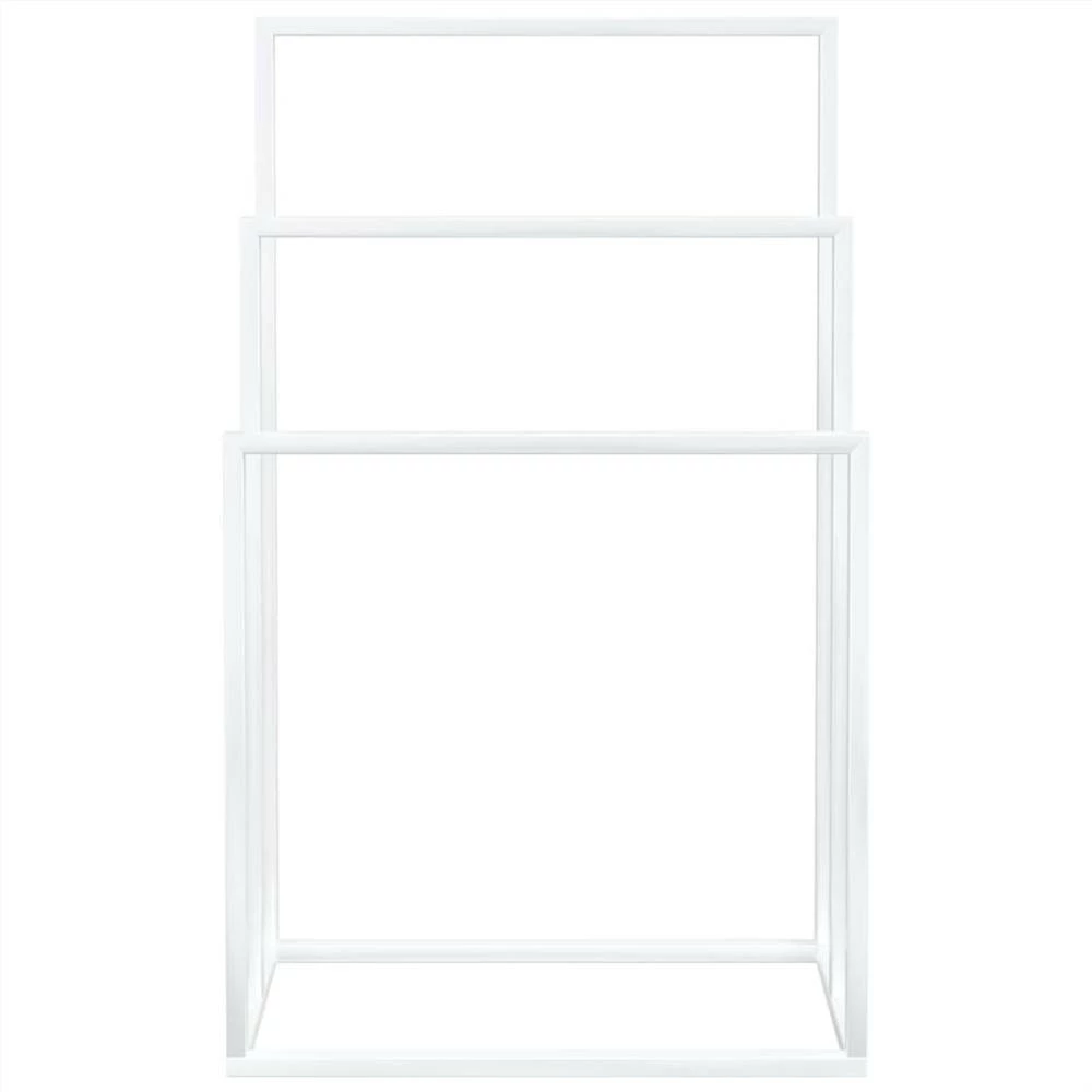 Freestanding Towel Rack White 48x24x79 Cm Iron 5 Freestanding Towel Rack White 48x24x79 Cm Iron - Image 3