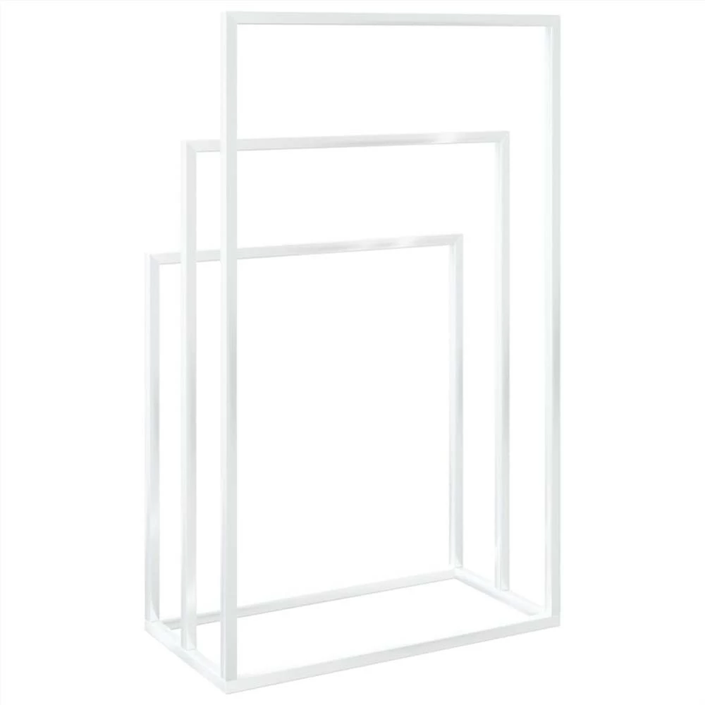 Freestanding Towel Rack White 48x24x79 Cm Iron 7 Freestanding Towel Rack White 48x24x79 Cm Iron - Image 5