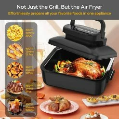 Geek Chef GFG06 7 In 1 Air Fryer Electric Indoor Grill Combo, 1500W Power, 6QT Capacity, Preset Function, Removable Non-Stick Plate, 60min Timer 10 Geek Chef GFG06 7 In 1 Air Fryer Electric Indoor Grill Combo, 1500W Power, 6QT Capacity, Preset Function, Removable Non-Stick Plate, 60min Timer -Wltoys Shop Geek Chef GFG06 7 In 1 Air Fryer Electric Indoor Grill Combo 519103 2