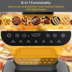 Geek Chef GFG06 7 In 1 Air Fryer Electric Indoor Grill Combo, 1500W Power, 6QT Capacity, Preset Function, Removable Non-Stick Plate, 60min Timer 11 Geek Chef GFG06 7 In 1 Air Fryer Electric Indoor Grill Combo, 1500W Power, 6QT Capacity, Preset Function, Removable Non-Stick Plate, 60min Timer -Wltoys Shop Geek Chef GFG06 7 In 1 Air Fryer Electric Indoor Grill Combo 519103 3