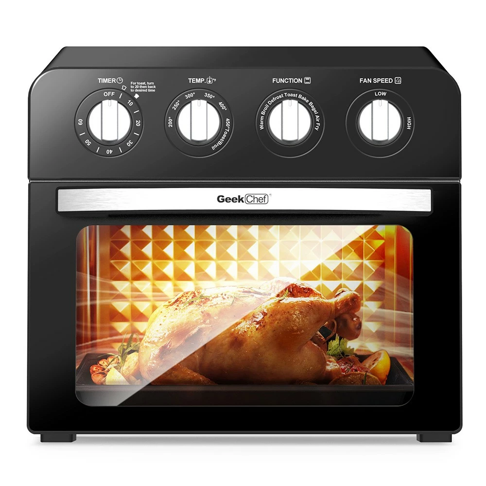 Geek Chef GTO23PB 7 In 1 Air Fryer Oven, 1700W Power, 6 Slice 24.5QT Air Fryer Toaster Oven Combo, 3 Rack Positions 5 Geek Chef GTO23PB 7 In 1 Air Fryer Oven, 1700W Power, 6 Slice 24.5QT Air Fryer Toaster Oven Combo, 3 Rack Positions - Image 3