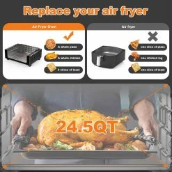 Geek Chef GTO23PB 7 In 1 Air Fryer Oven, 1700W Power, 6 Slice 24.5QT Air Fryer Toaster Oven Combo, 3 Rack Positions 12 Geek Chef GTO23PB 7 In 1 Air Fryer Oven, 1700W Power, 6 Slice 24.5QT Air Fryer Toaster Oven Combo, 3 Rack Positions -Wltoys Shop Geek Chef GTO23PB 7 in 1 Air Fryer Oven 519102 4