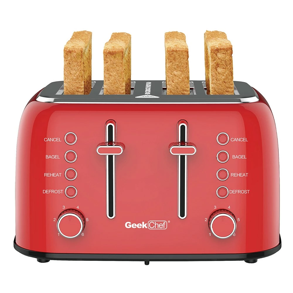 Geek Chef GTS4E Toaster 4 Slice, 1550W Stainless Steel Toaster, 1.5 Inch Extra Wide Slots, 6 Toast Shade Settings, Removable Crumb Trays 3 Geek Chef GTS4E Toaster 4 Slice, 1550W Stainless Steel Toaster, 1.5 Inch Extra Wide Slots, 6 Toast Shade Settings, Removable Crumb Trays