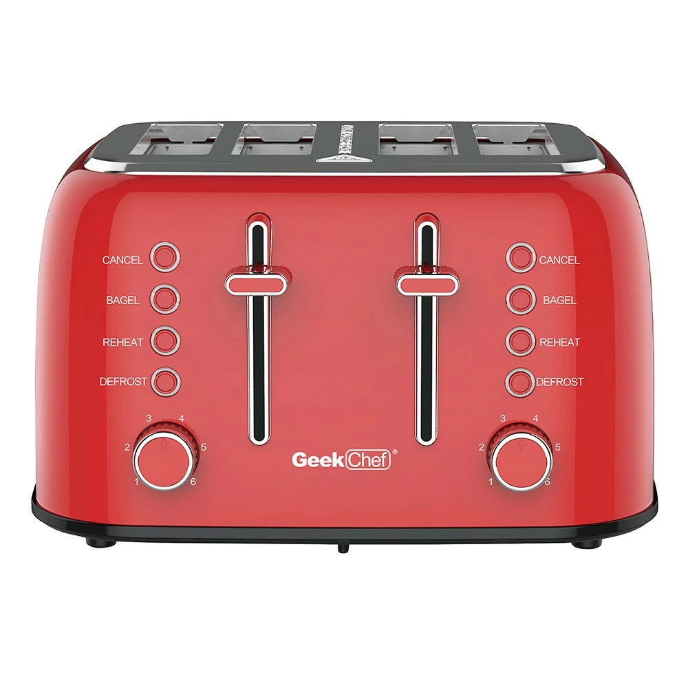 Geek Chef GTS4E Toaster 4 Slice, 1550W Stainless Steel Toaster, 1.5 Inch Extra Wide Slots, 6 Toast Shade Settings, Removable Crumb Trays 5 Geek Chef GTS4E Toaster 4 Slice, 1550W Stainless Steel Toaster, 1.5 Inch Extra Wide Slots, 6 Toast Shade Settings, Removable Crumb Trays - Image 3