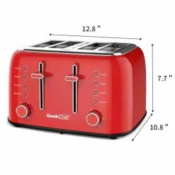 Geek Chef GTS4E Toaster 4 Slice, 1550W Stainless Steel Toaster, 1.5 Inch Extra Wide Slots, 6 Toast Shade Settings, Removable Crumb Trays 13 Geek Chef GTS4E Toaster 4 Slice, 1550W Stainless Steel Toaster, 1.5 Inch Extra Wide Slots, 6 Toast Shade Settings, Removable Crumb Trays -Wltoys Shop Geek Chef GTS4E Toaster 4 Slice 519124 5