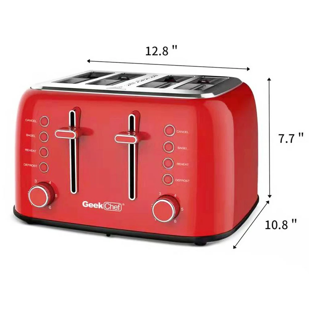 Geek Chef GTS4E Toaster 4 Slice, 1550W Stainless Steel Toaster, 1.5 Inch Extra Wide Slots, 6 Toast Shade Settings, Removable Crumb Trays 8 Geek Chef GTS4E Toaster 4 Slice, 1550W Stainless Steel Toaster, 1.5 Inch Extra Wide Slots, 6 Toast Shade Settings, Removable Crumb Trays - Image 6