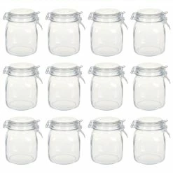 Glass Jars With Lock 12 Pcs 1 L