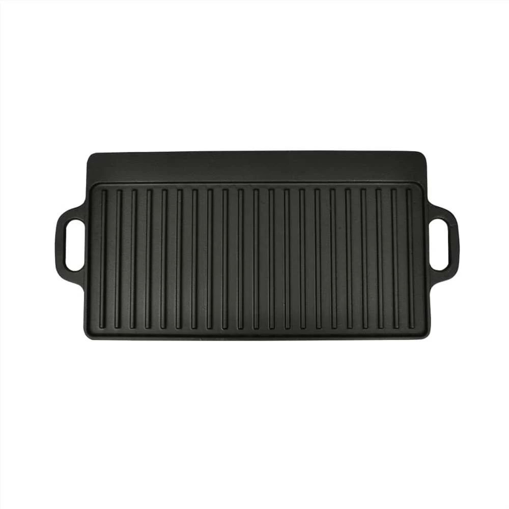 Grill Platter 2 Pcs Cast Iron Reversible 38x23 Cm - Image 3