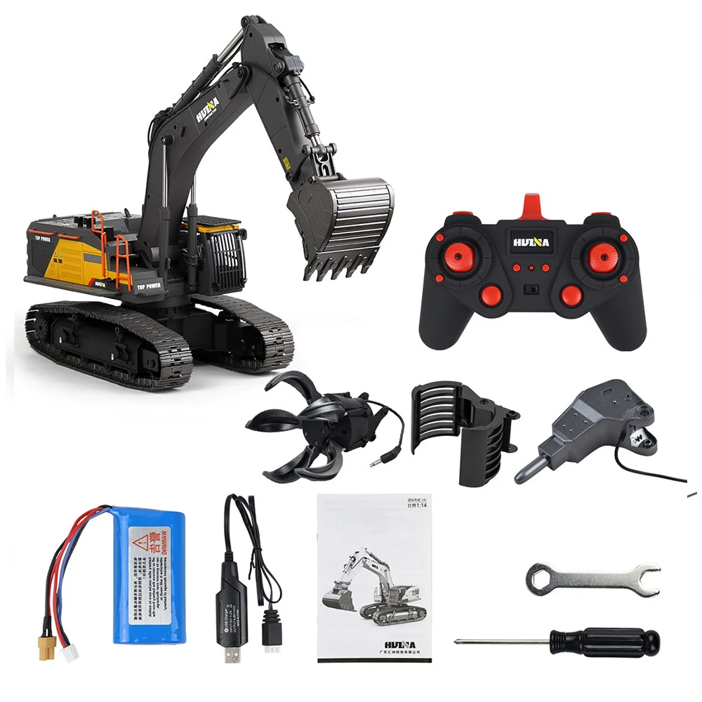 HUINA 1:14 Alloy Excavotor Model 22-Channel RC Toy For Boy - Grey - Image 2