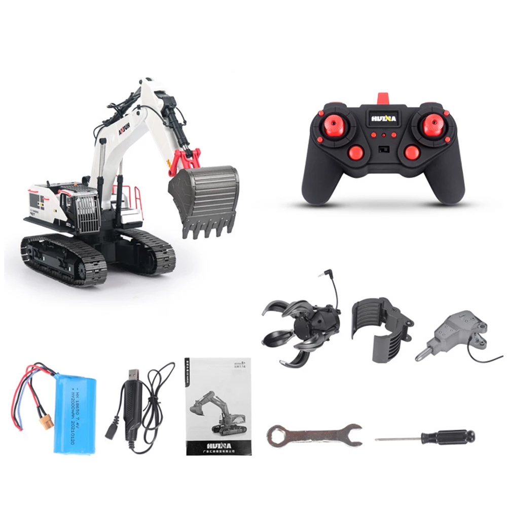 HUINA 1:14 Alloy Excavotor Model 22-Channel RC Toy For Boy - White - Image 2