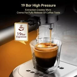HiBREW H11 1450W Coffee Maker, 19 Bar Semi Automatic Espresso Machine, 1.1L Water Tank, ESE POD Powder Dual Use, Hot Water -Wltoys Shop HiBREW H11 1450W Coffee Maker 518160 4