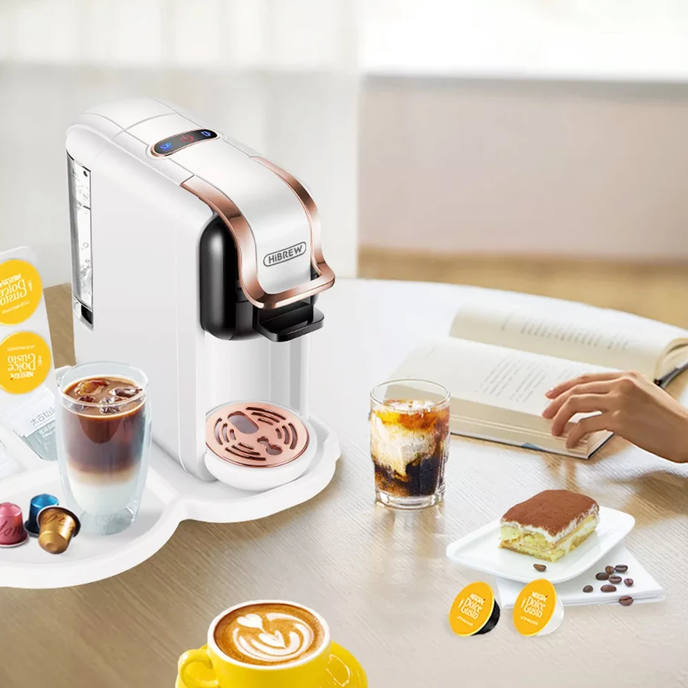 HiBREW H2A 1450W Espresso Coffee Machine, 19 Bar Extraction, Hot/Cold 4-in-1 Multiple Capsule Coffee Maker - White 7 HiBREW H2A 1450W Espresso Coffee Machine, 19 Bar Extraction, Hot/Cold 4-in-1 Multiple Capsule Coffee Maker - White - Image 5