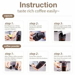 HiBREW H4 Portable Car Coffee Machine, 15 Bar Pressure, DC 12V Espresso Coffee Maker With Adapter Storage Bag Bracket -Wltoys Shop HiBREW H4 Portable Car Coffee Machine 508853 5