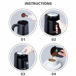 HiBREW H9 480W Automatic Turkish Coffee Machine, 250ml Electric Pot Ground Coffee Maker With LED Indicator -Wltoys Shop HiBREW H9 480W Automatic Turkish Coffee Machine 508960 4