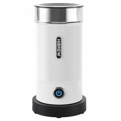 HiBREW M1A 450W Milk Frother Foaming Machine, Chocolate Mixer Cold/Hot Latte Cappuccino, Fully Auto Milk Warmer - White