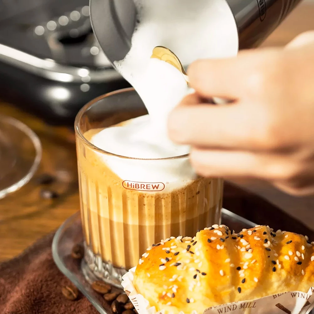 HiBREW M2A 500W Milk Frother Foaming Machine, Cold/Hot Latte Cappuccino, 2 Whisks, Fully Automatic Milk Warmer 5 HiBREW M2A 500W Milk Frother Foaming Machine, Cold/Hot Latte Cappuccino, 2 Whisks, Fully Automatic Milk Warmer - Image 3