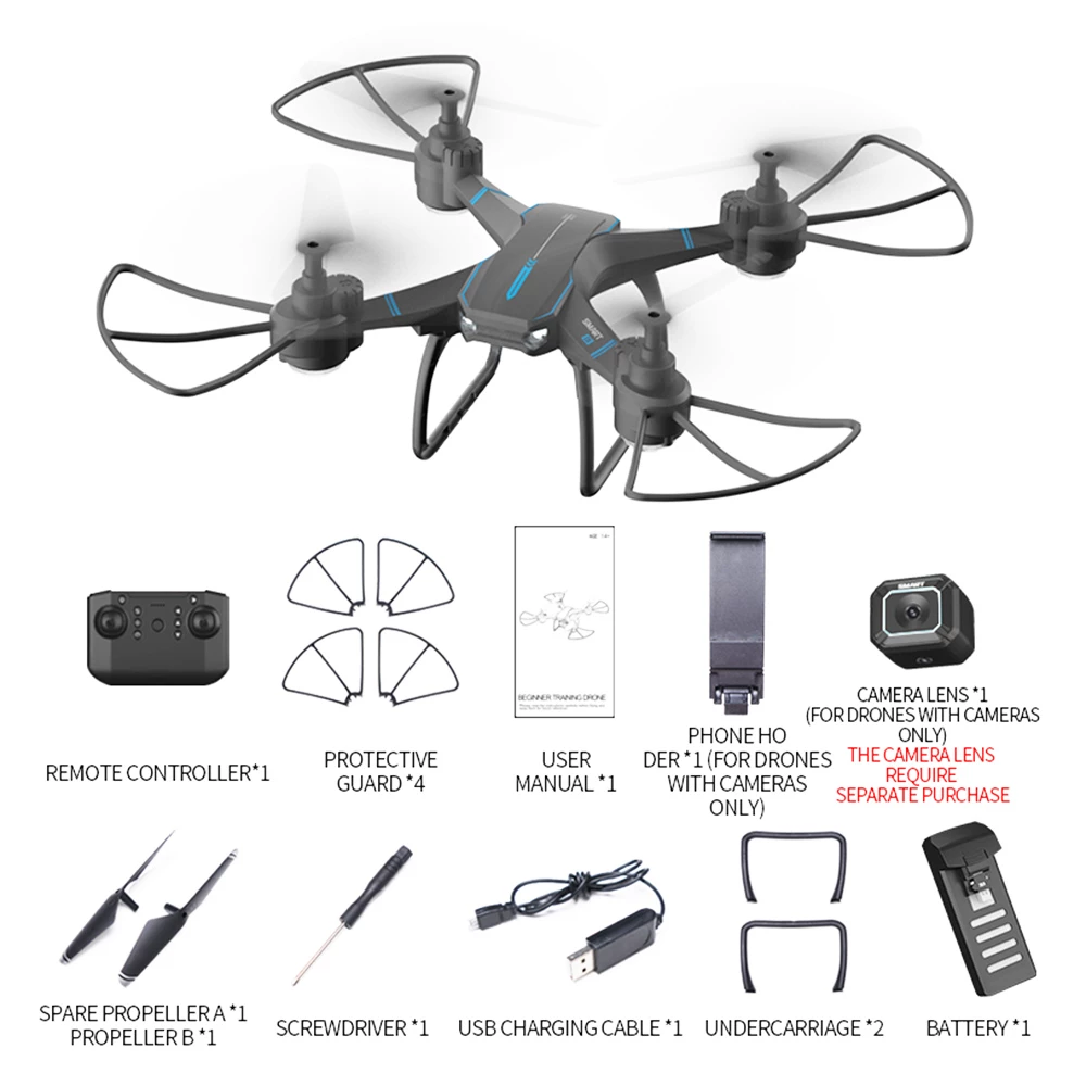 JJRC H105 2.4G RC Drone With Camera Airborne Gyro Rotation Quadcopter RTF 3 Advanced Training Mode For Beginner - Blue 1 Battery 4 JJRC H105 2.4G RC Drone With Camera Airborne Gyro Rotation Quadcopter RTF 3 Advanced Training Mode For Beginner - Blue 1 Battery - Image 2