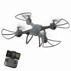 JJRC H105 2.4G RC Drone Airborne Gyro Rotation Quadcopter RTF 3 Advanced Training Mode For Beginner - Blue 2 Batteries