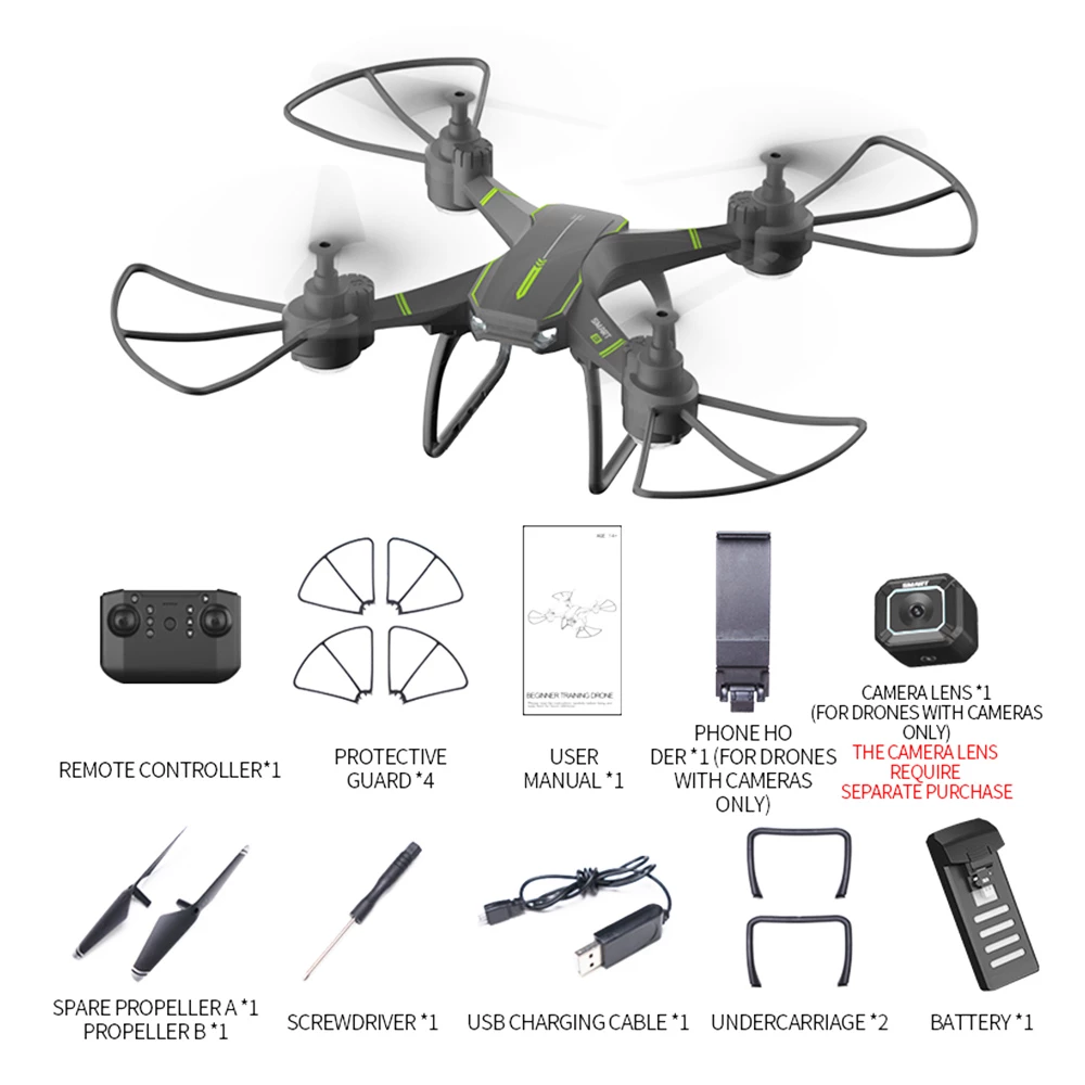 JJRC H105 2.4G RC Drone With Camera Airborne Gyro Rotation Quadcopter RTF 3 Advanced Training Mode For Beginner - Green 3 Batteries 4 JJRC H105 2.4G RC Drone With Camera Airborne Gyro Rotation Quadcopter RTF 3 Advanced Training Mode For Beginner - Green 3 Batteries - Image 2