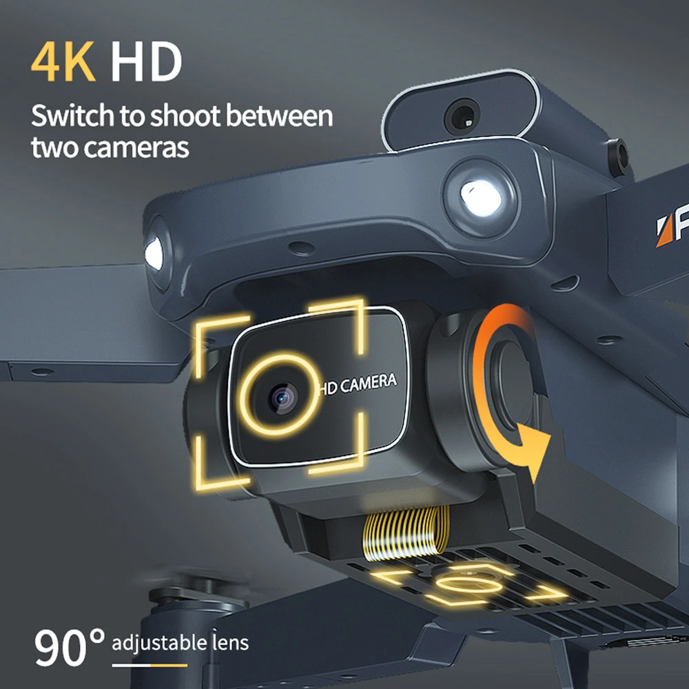 JJRC H106 4K Camera All-Round Obstacle Avoidance Foldable RC Drone Single Camera One Battery - Orange - Image 5