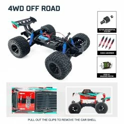 JJRC Q123 1: 10 Racing Car Field Pickup Brushed 4WD RTR RC Truck High Speed Off-Road With 2 Batteries - Red & Green 13 JJRC Q123 1: 10 Racing Car Field Pickup Brushed 4WD RTR RC Truck High Speed Off-Road With 2 Batteries - Red & Green -Wltoys Shop JJRC Q123 1 10 Racing Car Brushed 4WD RTR RC Truck Red Green 498487 5