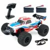 JJRC Q123 1: 10 Racing Car Field Pickup Brushed 4WD RTR RC Truck High Speed Off-Road With 2 Batteries - White & Blue