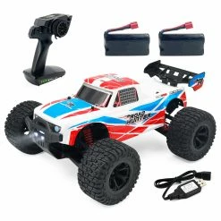 JJRC Q123 1: 10 Racing Car Field Pickup Brushed 4WD RTR RC Truck High Speed Off-Road With 2 Batteries - White & Blue
